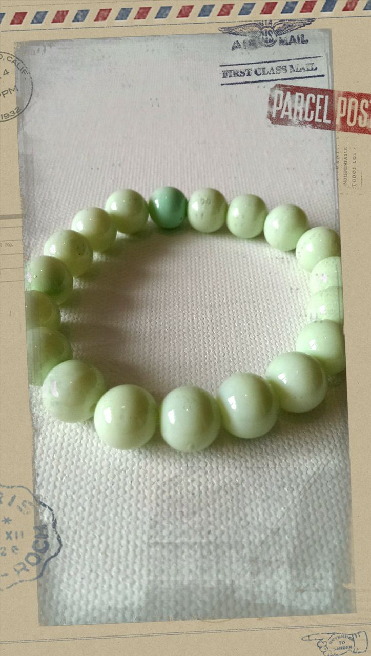 Glass Pearl Bracelet Mint Green