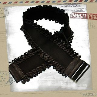 Lacey Edge Stretch Belt Black