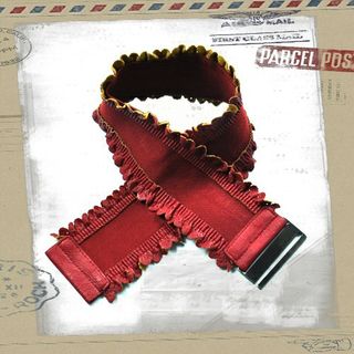 Lacey Edge Stretch Belt Maroon Red